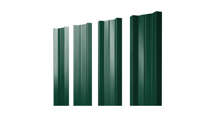 Штакетник М-образный А с прямым резом 0.45 Drap RAL 6005 зеленый мох
