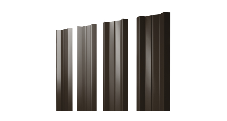 Штакетник М-образный А с прямым резом 0.45 Drap RR 32 темно-коричневый