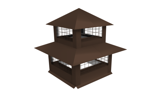 Дымник на трубу двойной с сеткой 1550х515мм 0,45 PE с пленкой RAL 8017 шоколад