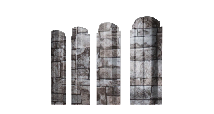 Штакетник П-образный А фигурный 0,45 Print Elite Fine Stone TwinColor