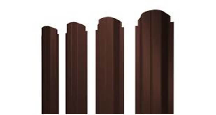 Штакетник П-образный А фигурный 0,4 PE-Matt-Double RAL 8017 шоколад