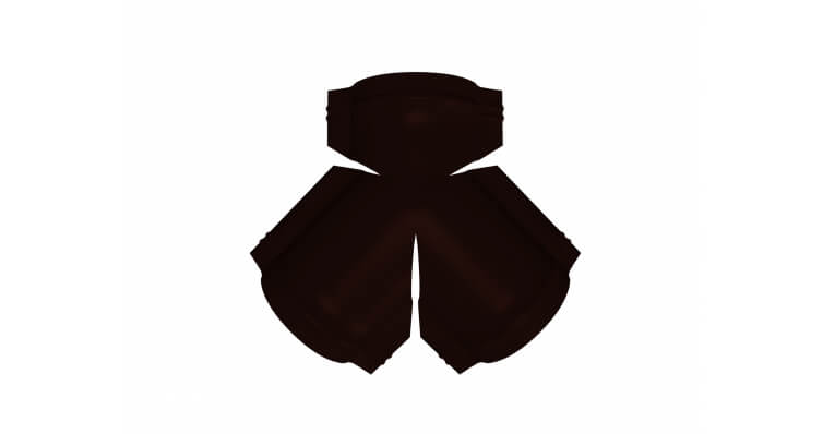 Тройник Y конька полукруглого Drap RR 32 темно-коричневый
