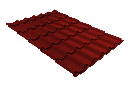 Металлочерепица классик Grand Line 0,45 PE RAL 3011 коричнево-красный