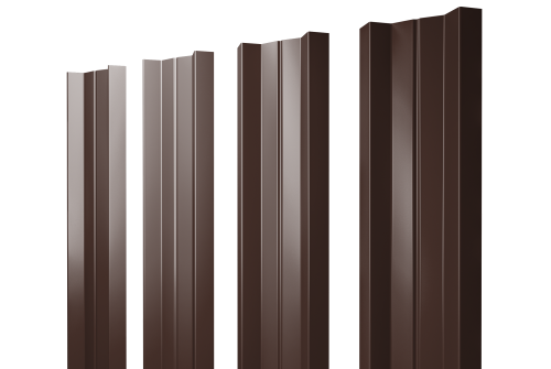 Штакетник М-образный A с прямым резом 0.5 Satin RAL 8017 шоколад