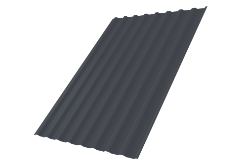 Профнастил С20B Grand Line 0,5 Drap TX RAL 7024 мокрый асфальт