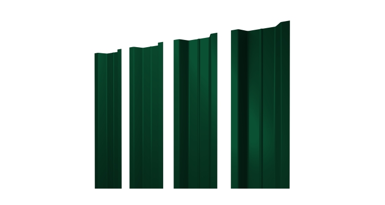 Штакетник П-образный В с прямым резом 0,45 Drap TX RAL 6005 зеленый мох