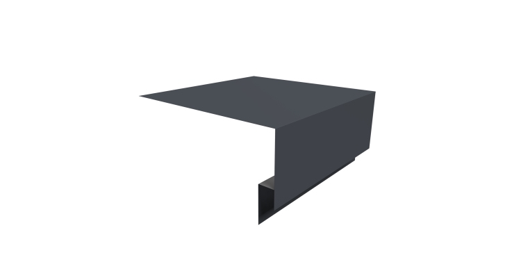 Планка околооконная сложная Блок-хаус new 250х75х27 0,5 Satin с пленкой RAL 7024 мокрый асфальт (3м)