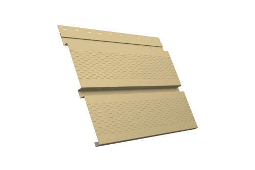 Софит металлический Квадро Брус с перфорацией 0,45 PE с пленкой RAL 1014 слоновая кость