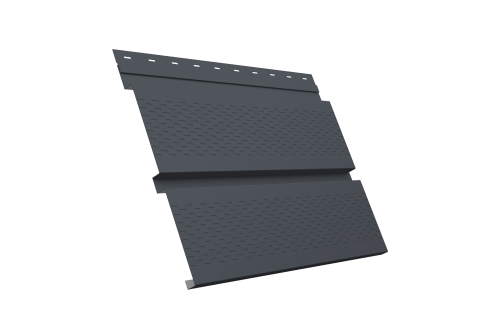 Софит металлический Квадро Брус с перфорацией 0,45 PE с пленкой RAL 7024 мокрый асфальт