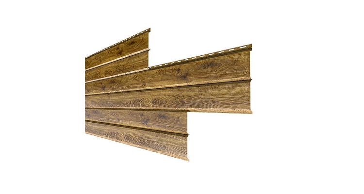 Сайдинг Металл Профиль Lбрус-XL-В-14х335 (ECOSTEEL_T-12-Дуб-0.45)