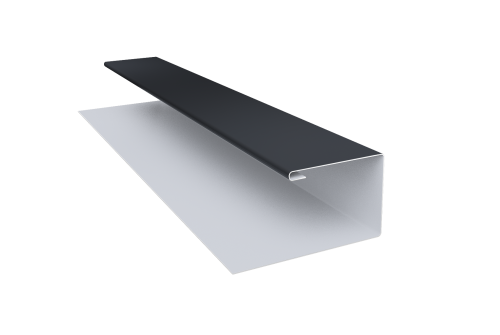 Планка П-образная Экобрус 0,5 Satin с пленкой RAL 7024 мокрый асфальт (2м)