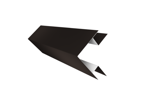 Планка угла внешнего сложного Экобрус Grand Line 0,45 PE с пленкой RR 32 темно-коричневый (3м)