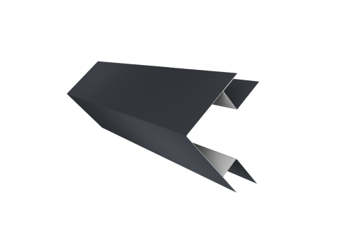 Угол внешний сложный 75х75 0,5 Satin с пленкой RAL 7024 мокрый асфальт (2м)