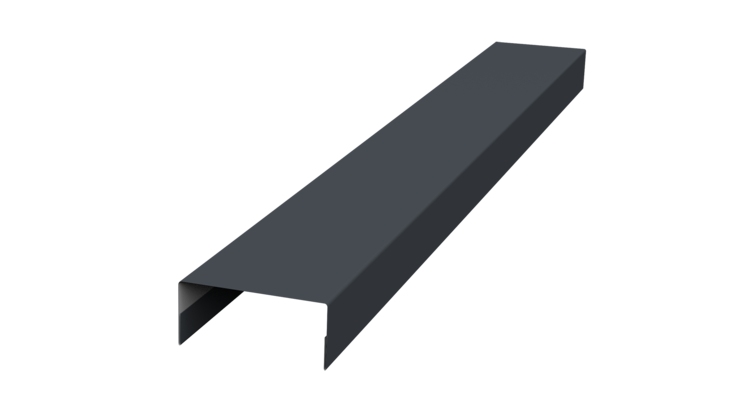 Ламель лицевая 125 забора жалюзи Texas стартовая/финишная для калиток и ворот 0.5 PurLite Matt с пленкой RAL 7024 мокрый асфальт