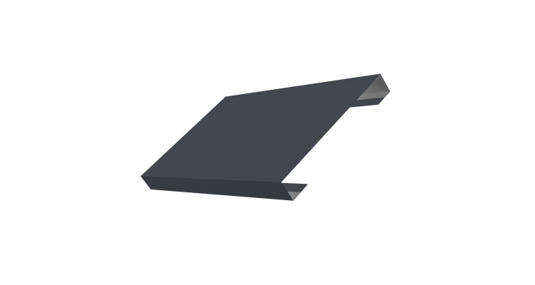 Ламель лицевая 150 забора жалюзи Texas стартовая/финишная для калиток и ворот 0.45 Drap TwinColor с пленкой RAL 7024 мокрый асфальт