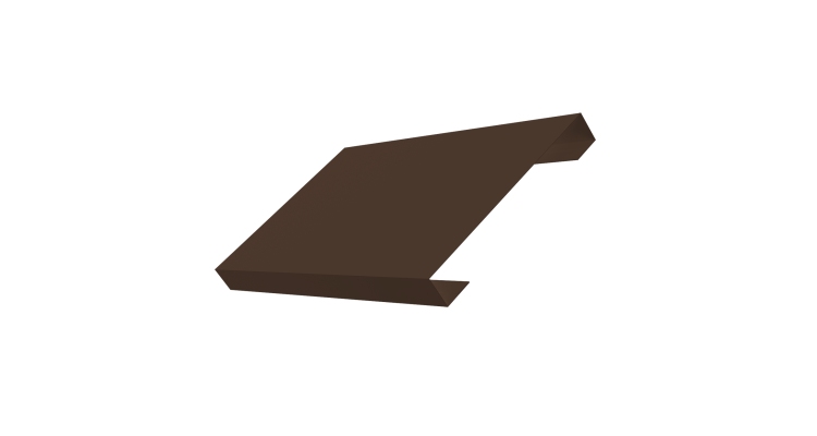 Ламель лицевая 150 забора жалюзи Texas стартовая/финишная для калиток и ворот 0,5 Velur X с пленкой RAL 8017 шоколад