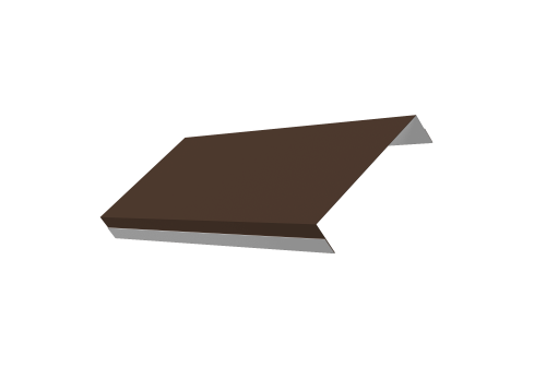 Ламель обратная 125 забора жалюзи Texas стартовая/финишная для калиток и ворот 0,45 PE с пленкой RAL 8017 шоколад