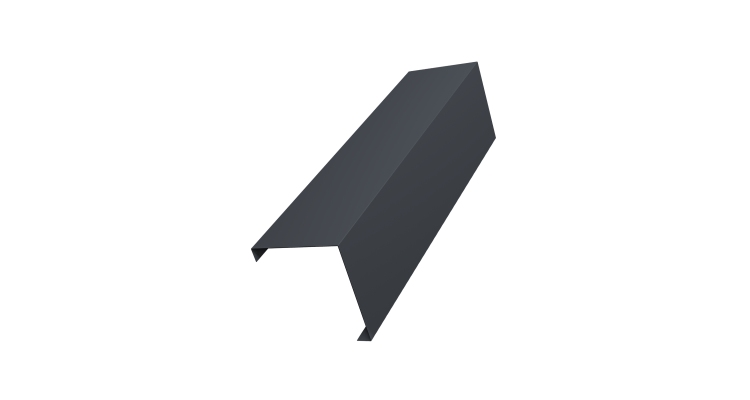 Декоративная накладка на столб универсальная угловая 60х60 для забора жалюзи 0,45 Drap TwinColor RAL 7024 мокрый асфальт (2м)