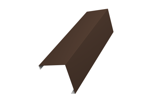 Декоративная накладка на столб универсальная угловая 62х55 для забора жалюзи 0,45 PE RAL 8017 шоколад (1,8м)