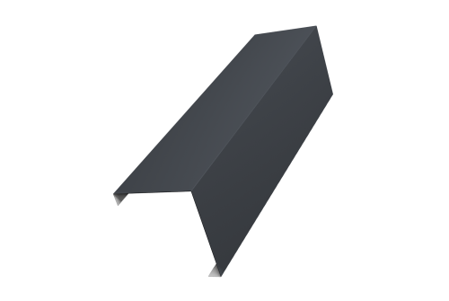 Декоративная накладка на столб универсальная угловая 62х55 для забора жалюзи 0,45 PE RAL 7024 мокрый асфальт (2м)