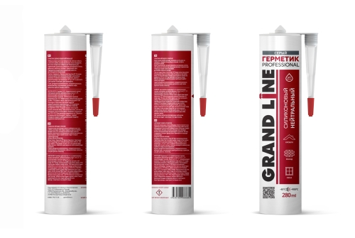 Герметик Grand Line Professional кровельный силиконовый нейтральный 280мл RAL 7024 мокрый асфальт