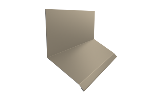 Планка примыкание верхнее к стене фальц Grand Line 150х130х20 0,45 Drap TX RAL 1015 светлая слоновая кость (3м)