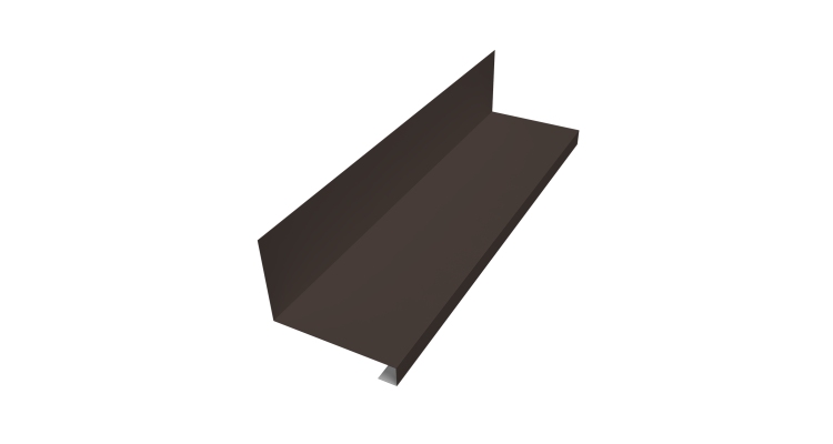 Планка примыкание нижнее к трубе фальц Grand Line 0,5 Satin Matt RR 32 темно-коричневый (3м)