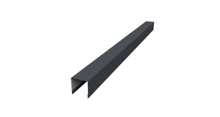 Планка вертикальная лицевая для забора жалюзи Palermo 0,5 Satin Matt TX RAL 7024 мокрый асфальт (2м)