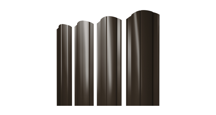 Штакетник Круглый фигурный 0,5 Velur X RR 32 темно-коричневый